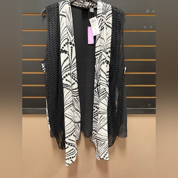 Chico's Black and White Dotted Vest - Picture 1 of 3